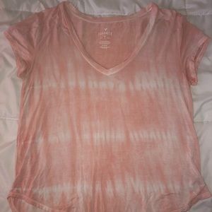 Pink and White Tie Die Short Sleeve